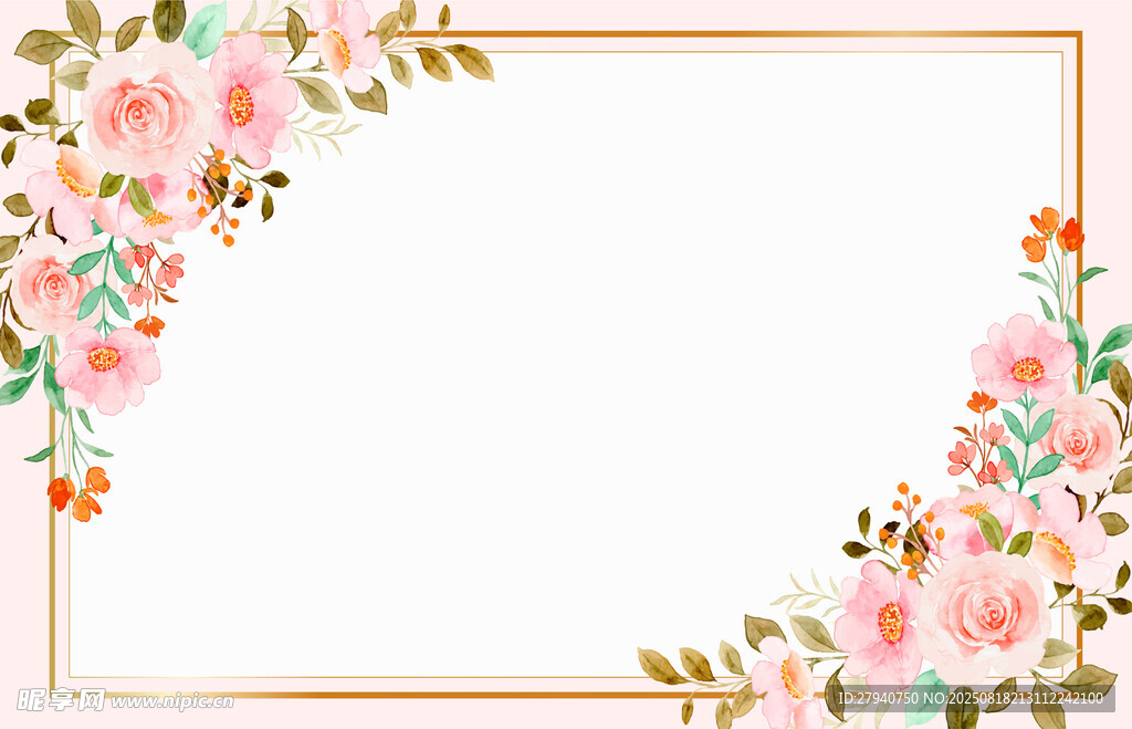 花卉边框展板