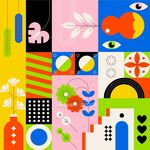 多彩几何图案艺术插画