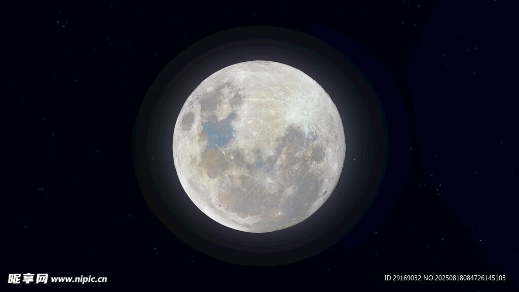 夜空中的皎洁满月