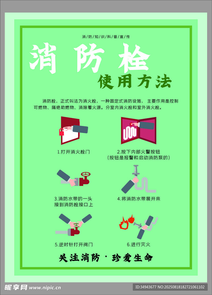 消防栓使用方法图示