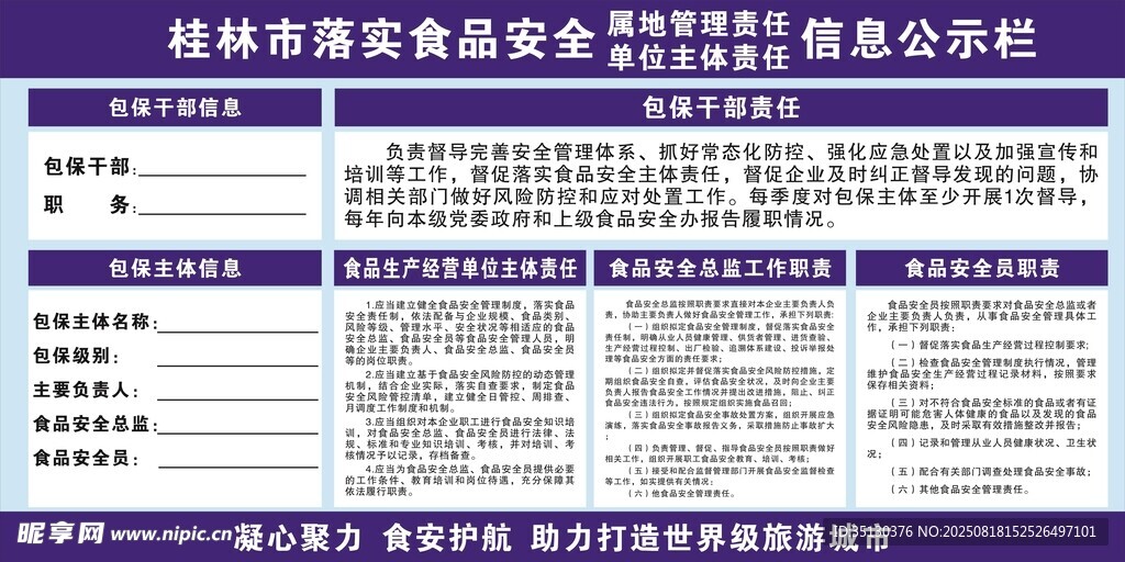 食品安全信息公示栏