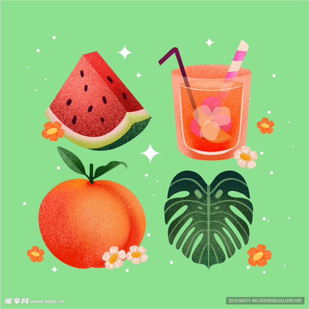 夏日水果饮品插图