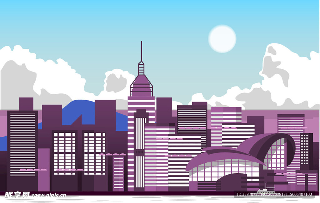 城市背景插图