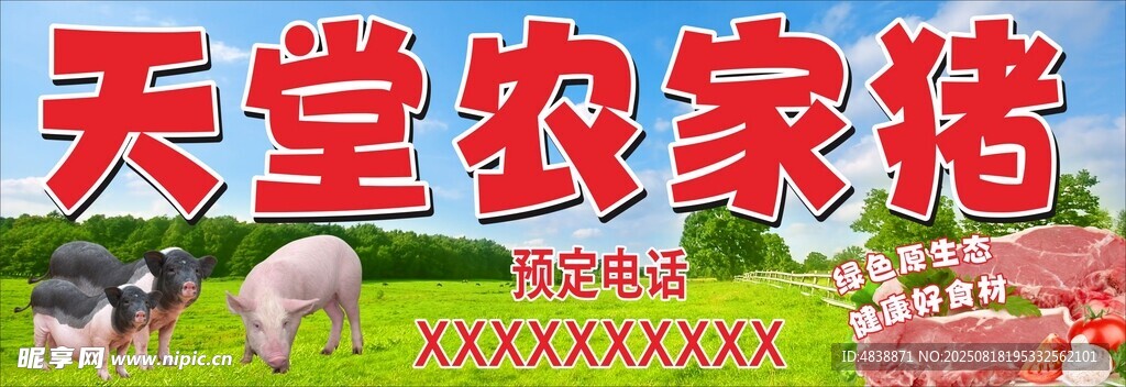 天堂农家猪养殖宣传图