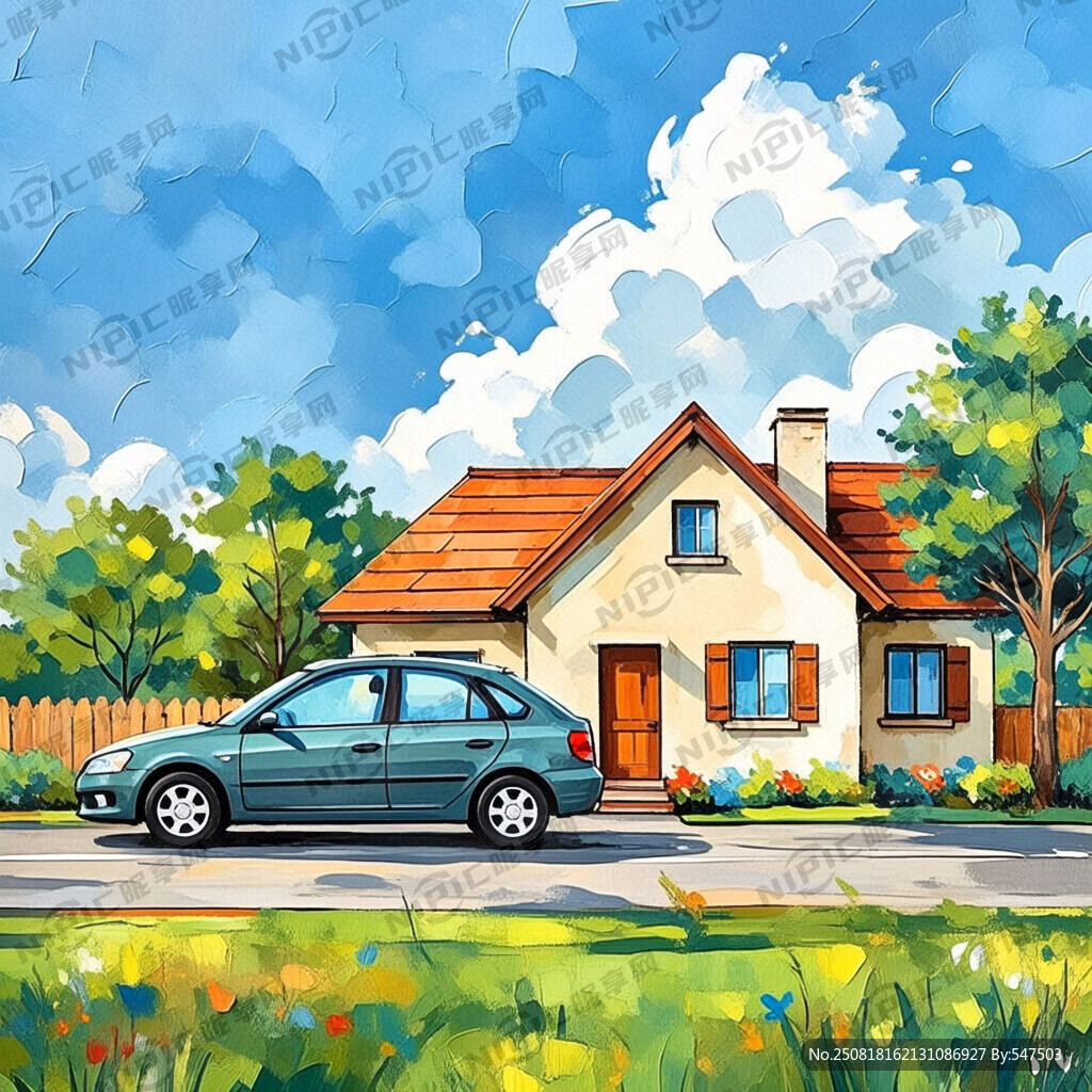 有车 有房 结婚抽象画