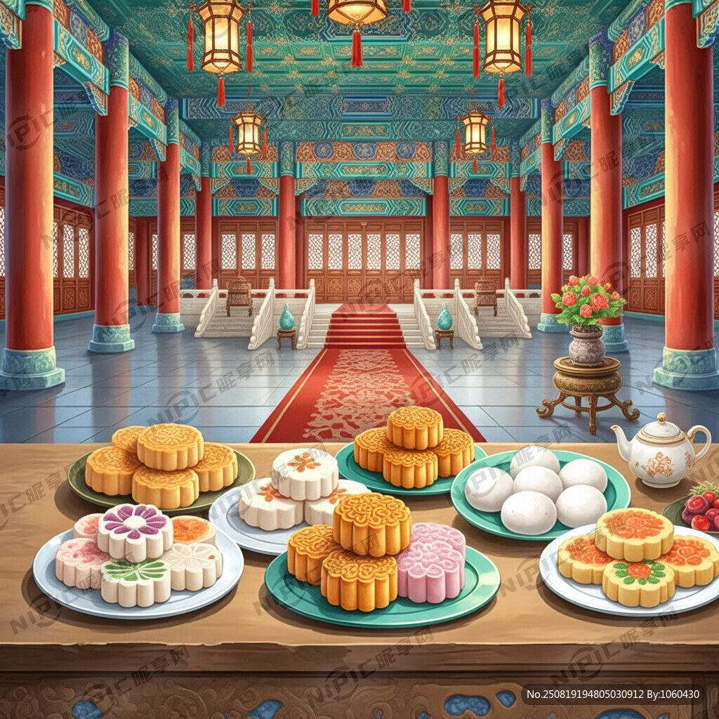 帮我设计一张皇宫制作糕点集合图