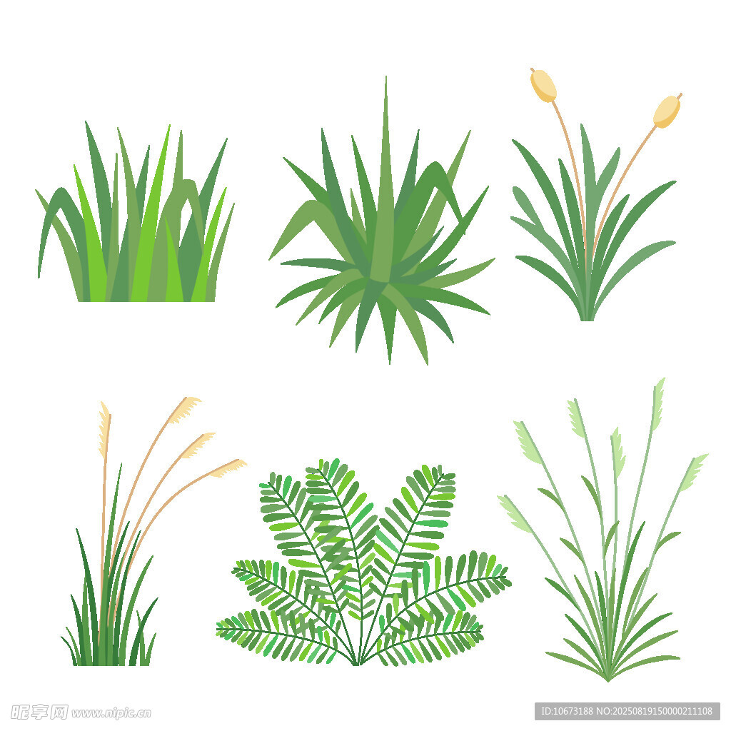 多样绿植矢量插画素材