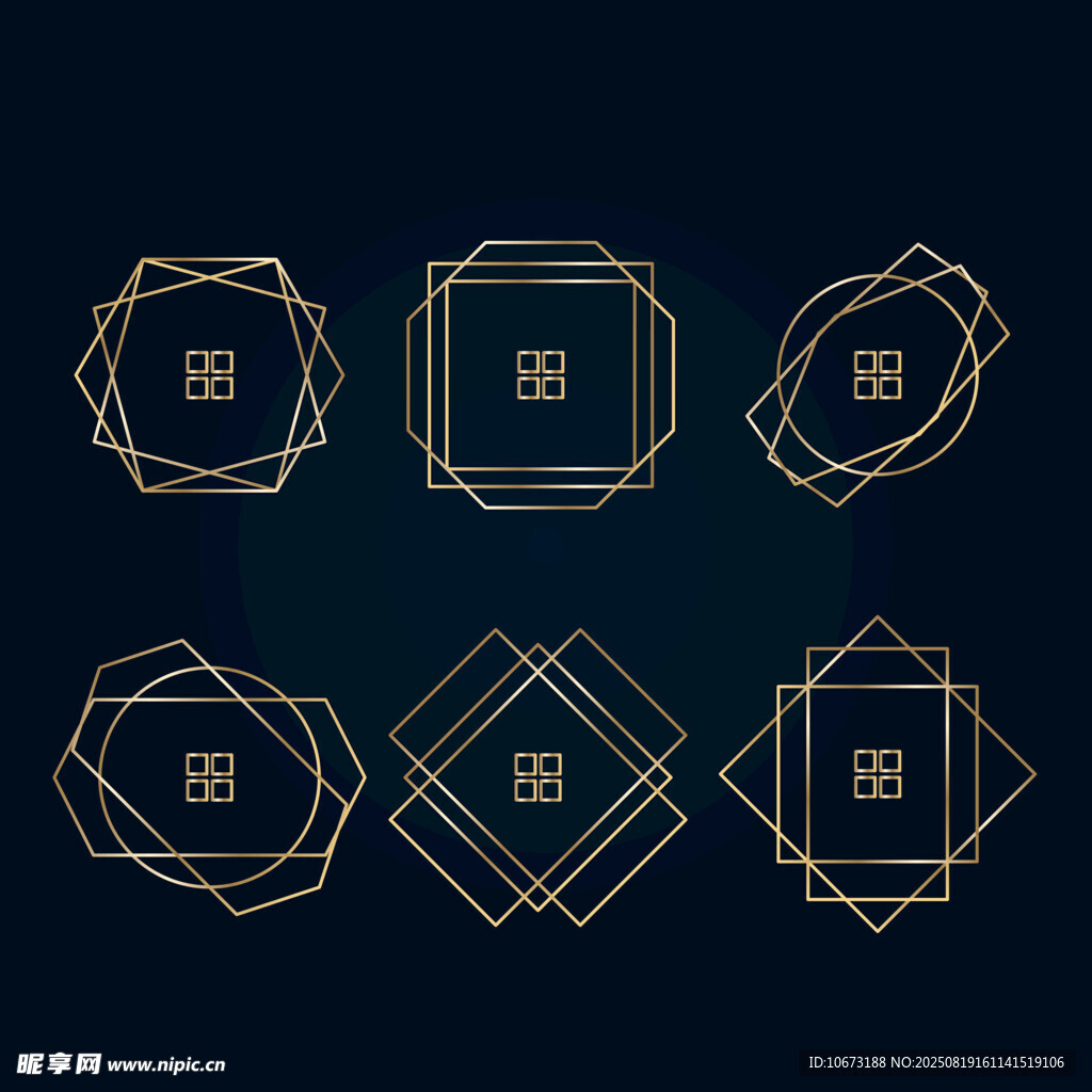 几何线条装饰性边框图案