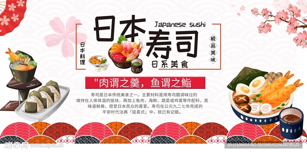 日本寿司美食宣传海报