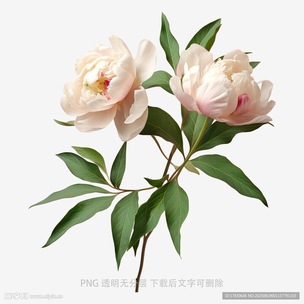 两朵柔美绽放的粉色芍药