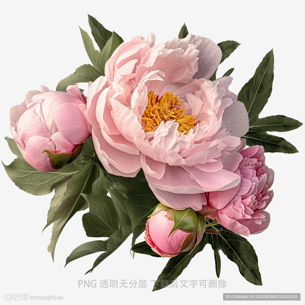 娇艳盛开的粉色牡丹花