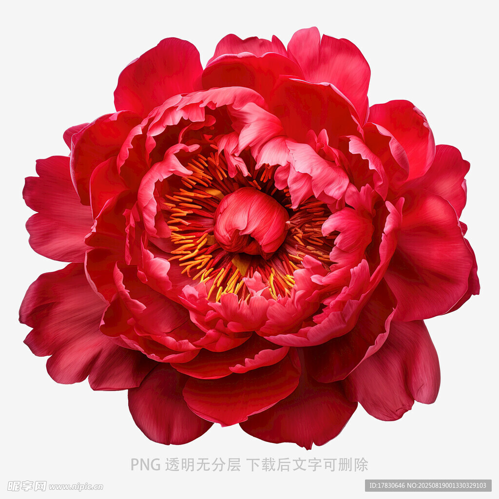 娇艳红牡丹