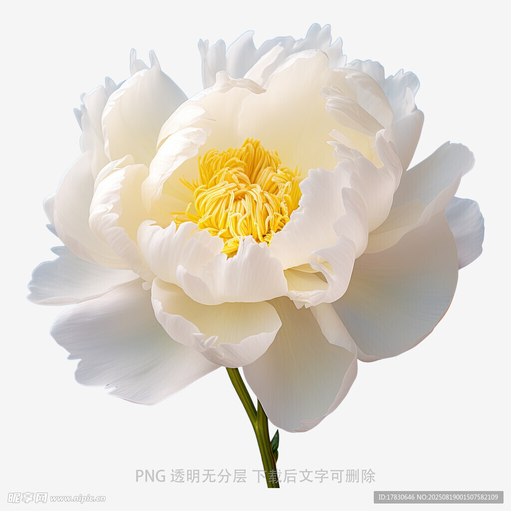 白色芍药花特写