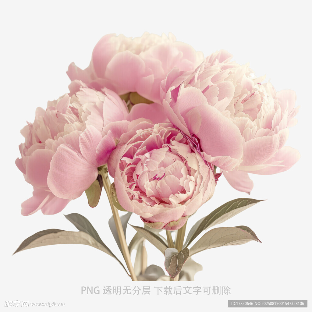 娇艳粉色牡丹花束