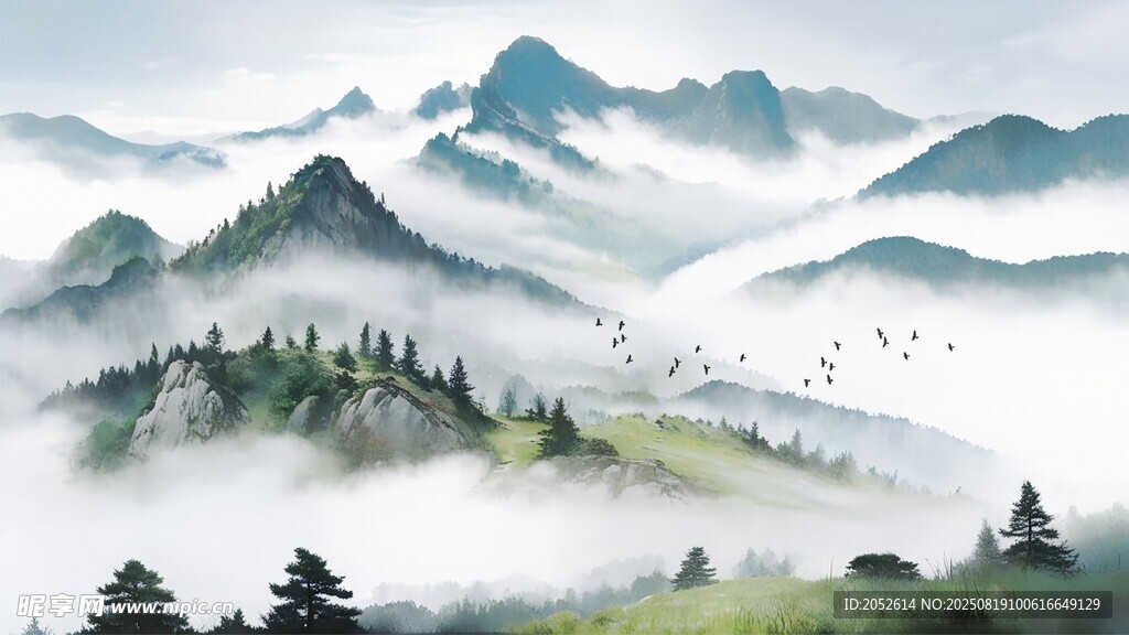 水墨山水装饰画