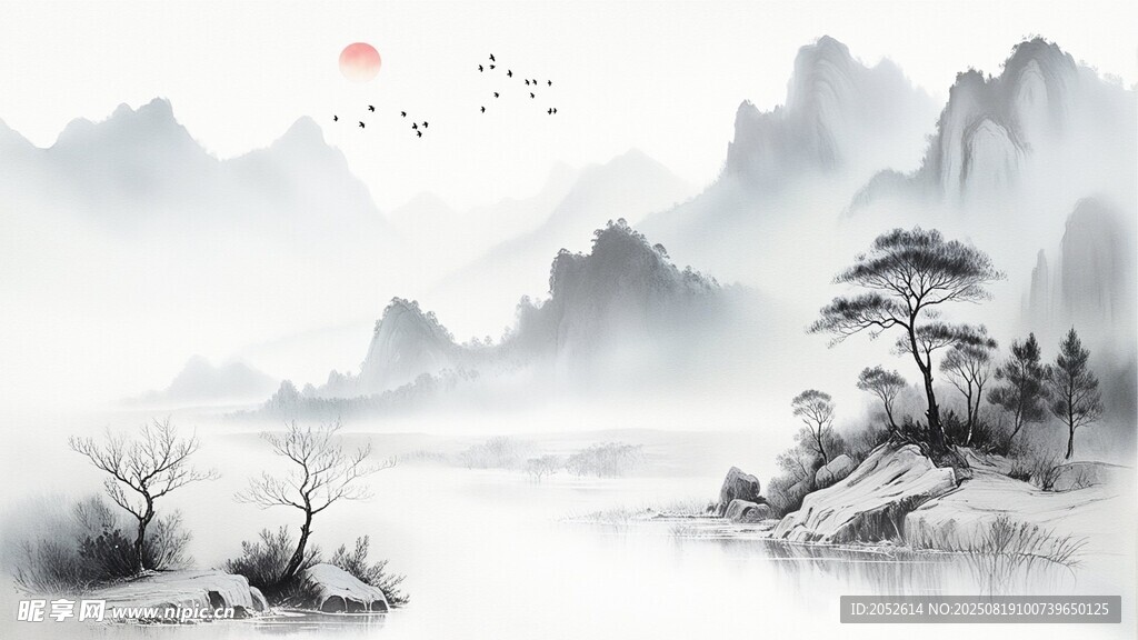 水墨山水装饰画