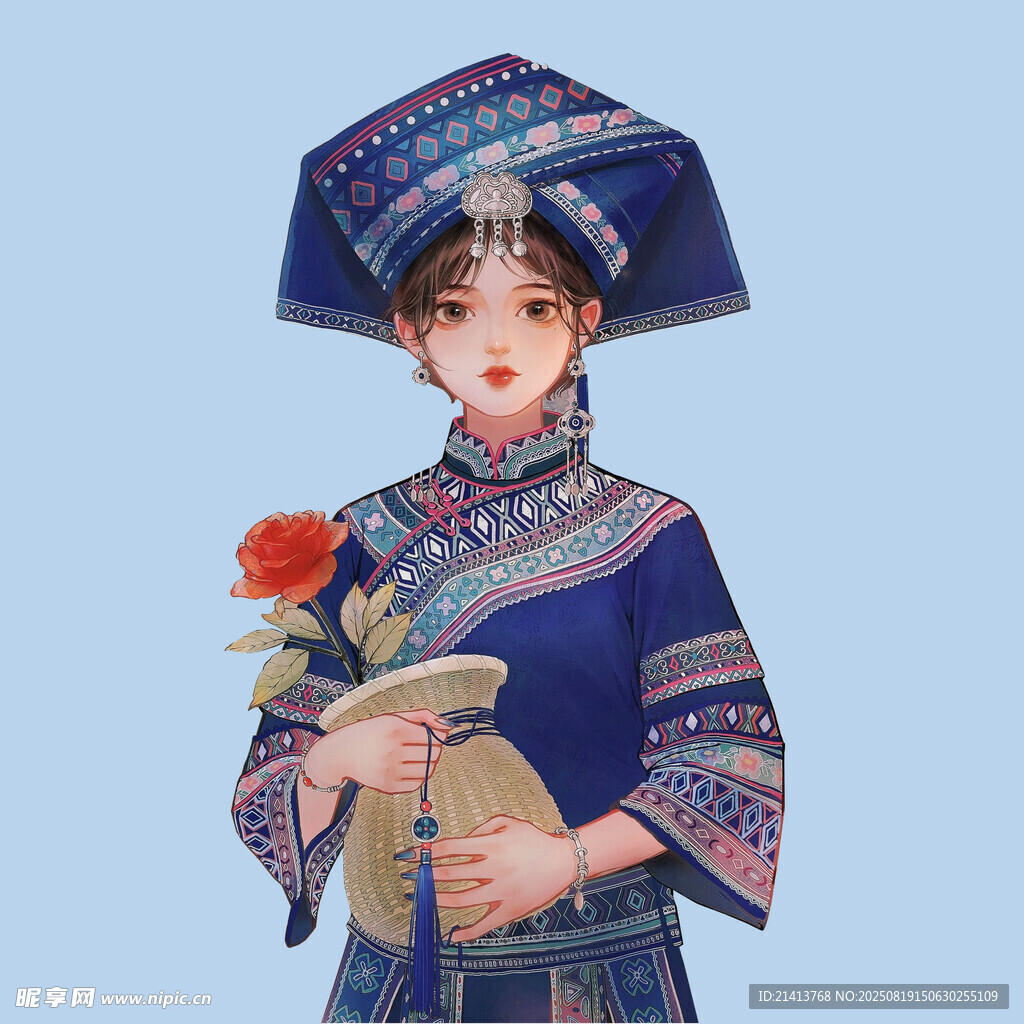 身着民族服饰的美丽少女