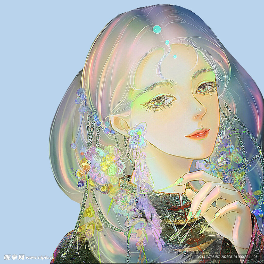 梦幻炫彩长发少女形象