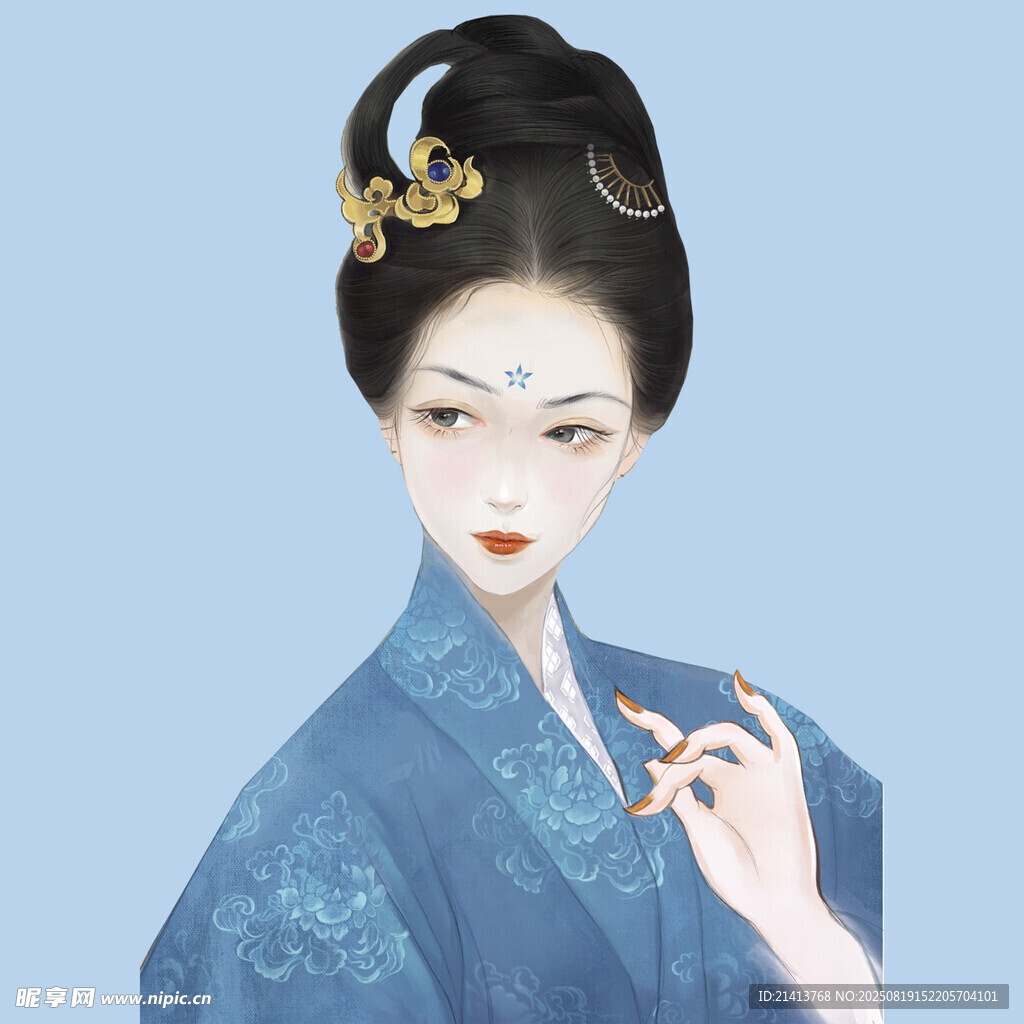 古风女子优雅古装扮相