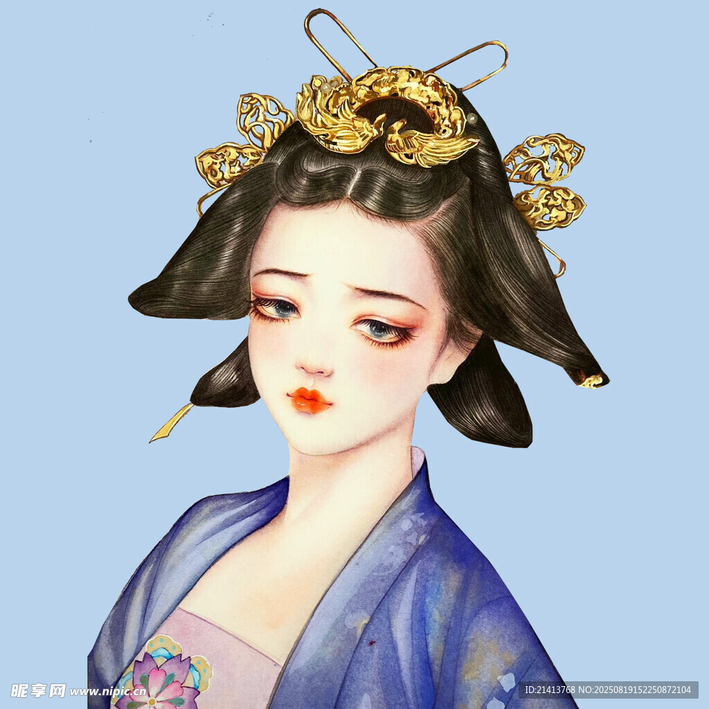 古风女子典雅发饰装扮