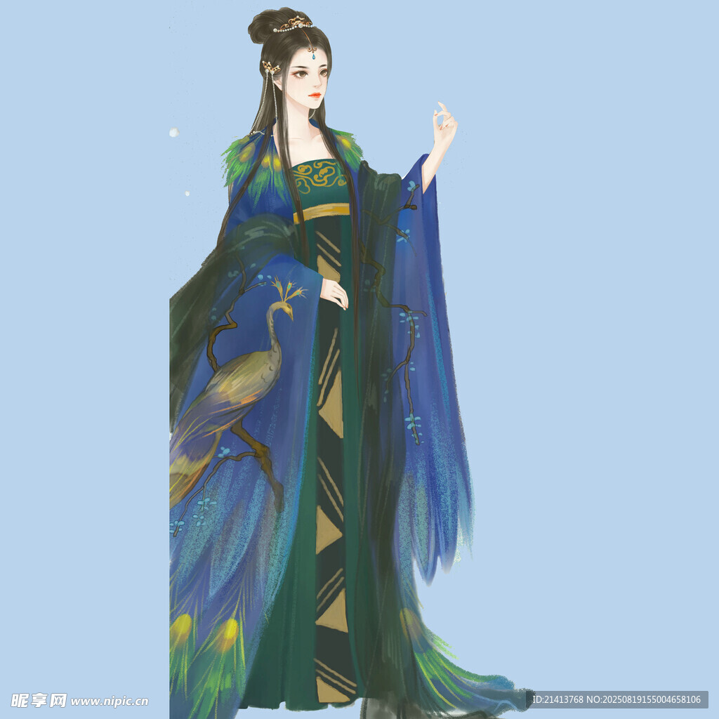 古风华服女子优雅立姿