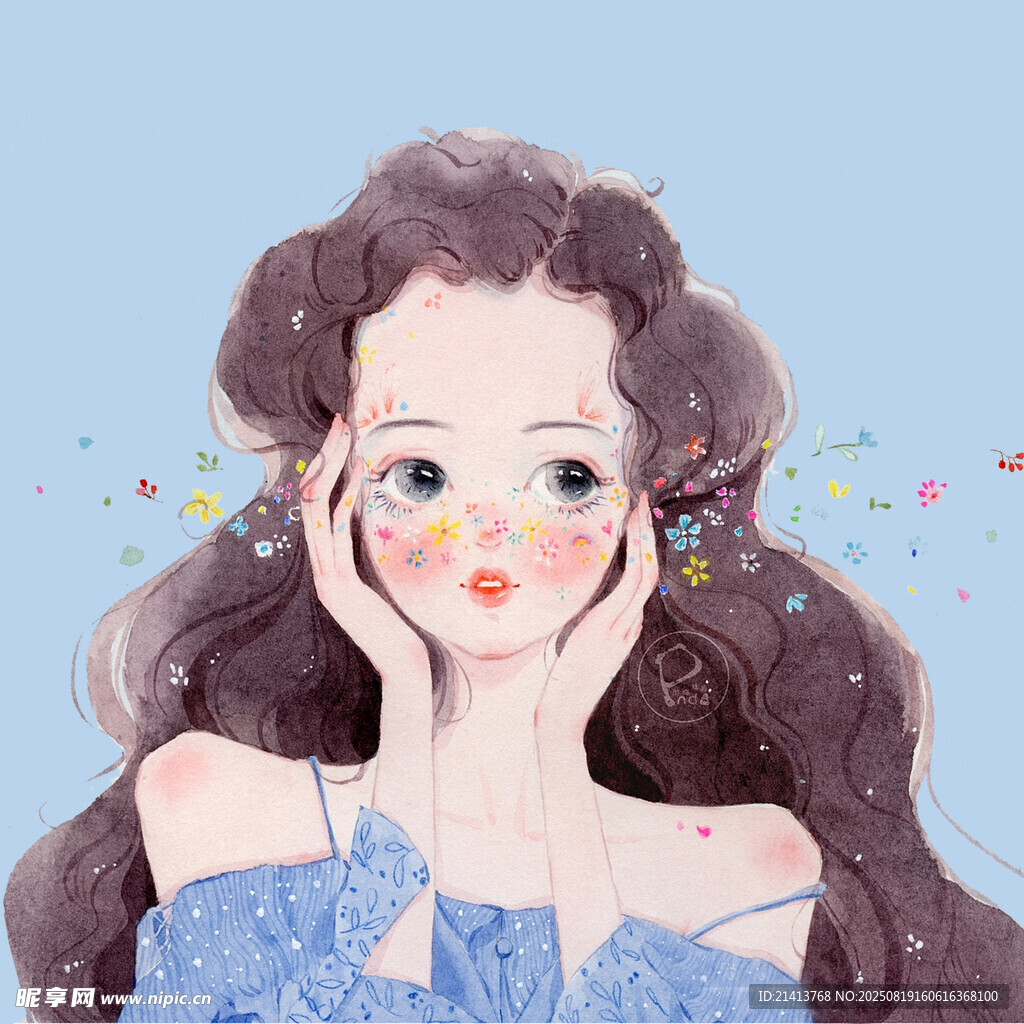 梦幻卷发少女的烂漫瞬间