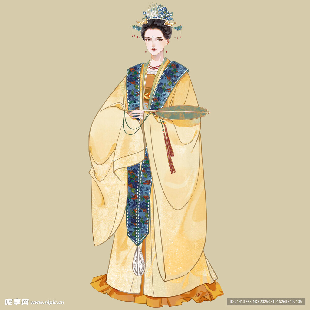 古风宫廷侍女形象插画