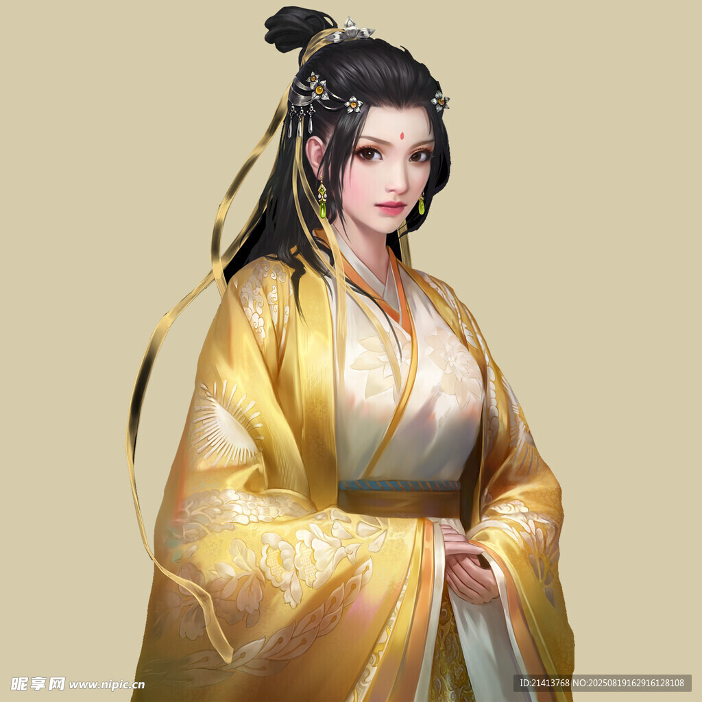 古风金衣女子形象