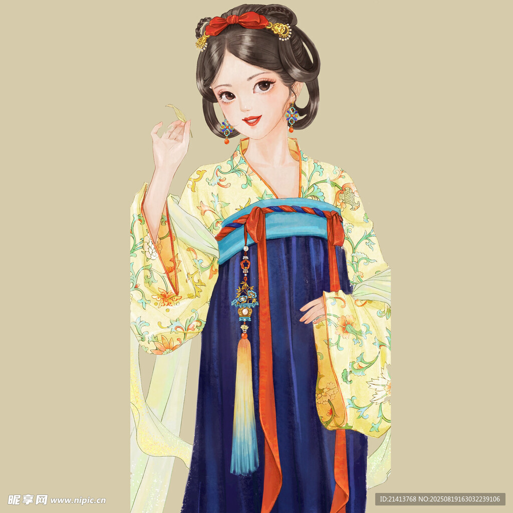 古风汉服女子优雅姿态