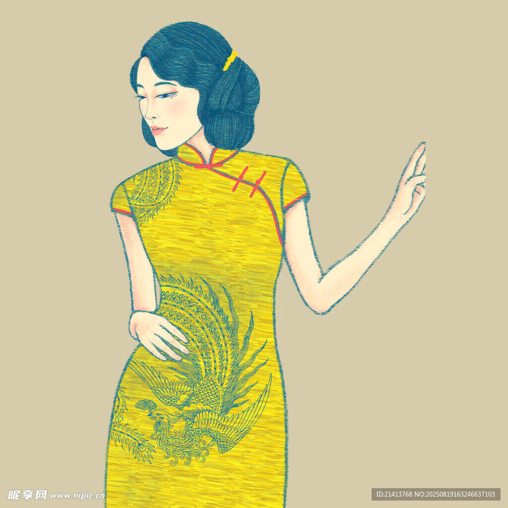 身着旗袍的优雅女子