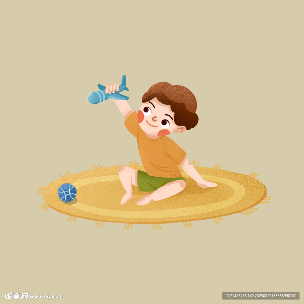 玩耍的小孩与飞鸟玩具