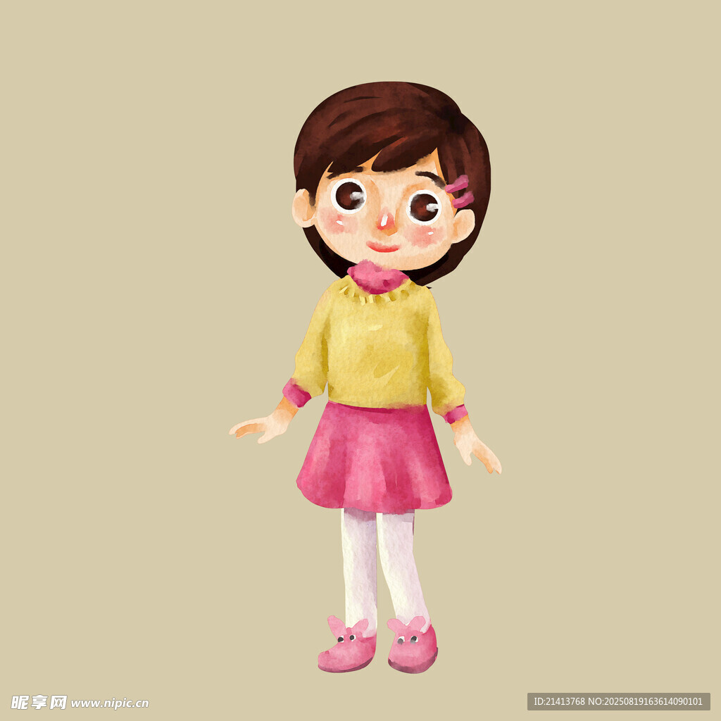 可爱卡通小女孩形象展示