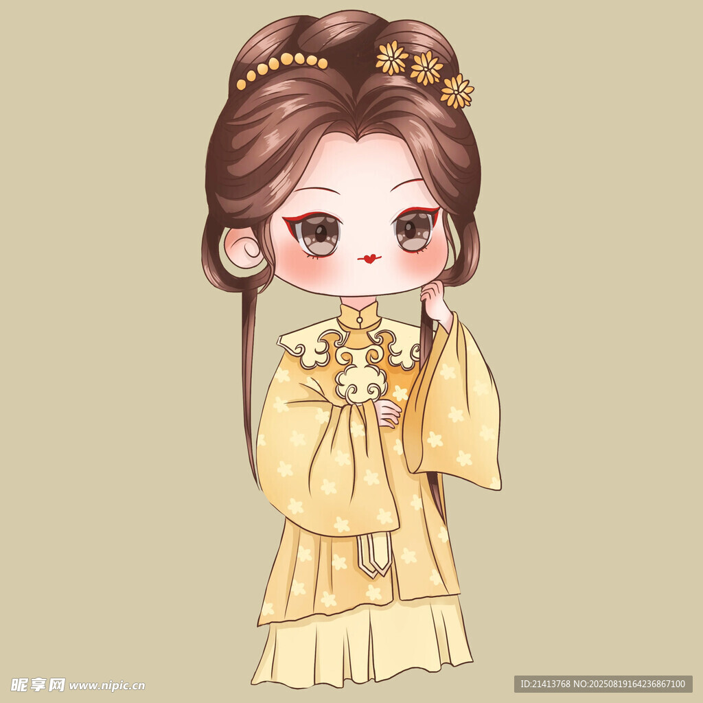 古风汉服卡通少女形象