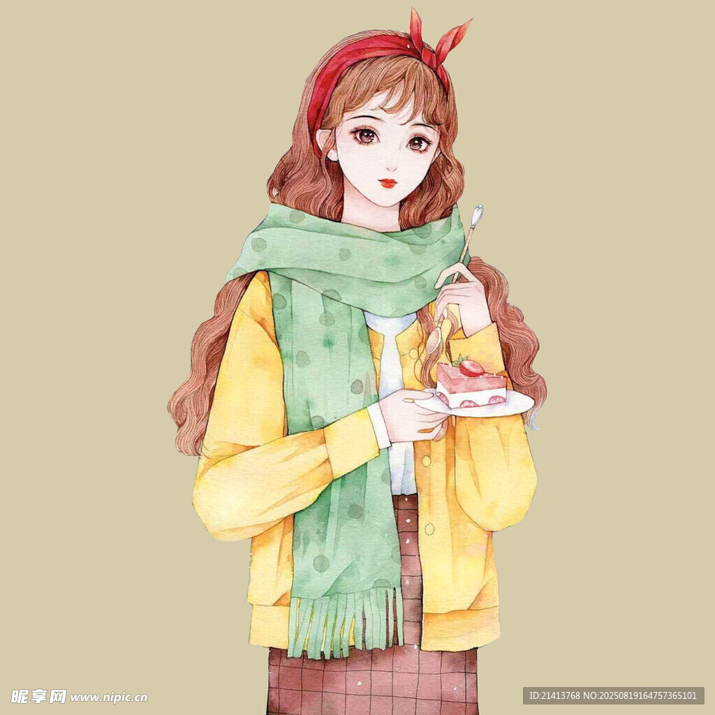 冬日甜美女孩手捧热饮