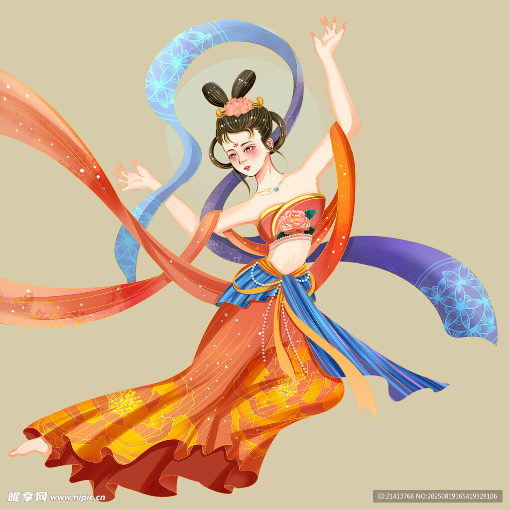 敦煌飞天舞女形象