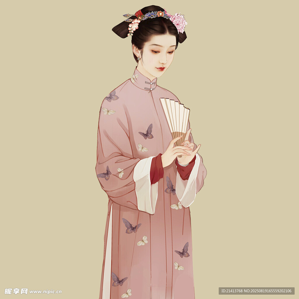 古典佳人手持书卷展温婉