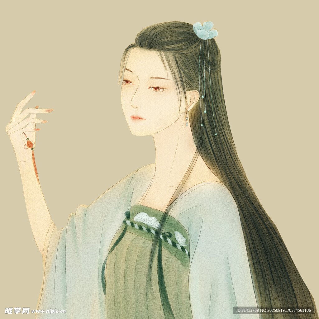 古风女子持物优雅形象