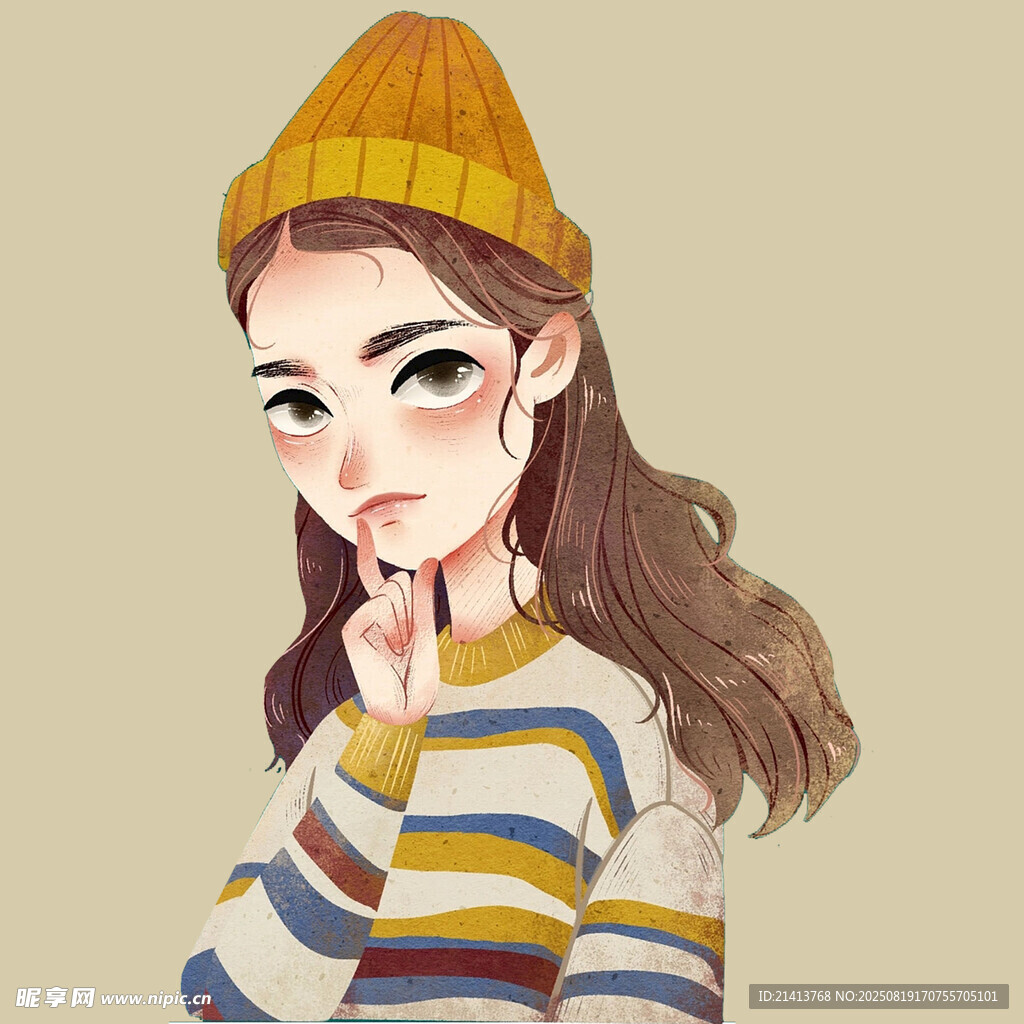 俏皮女孩比嘘手势
