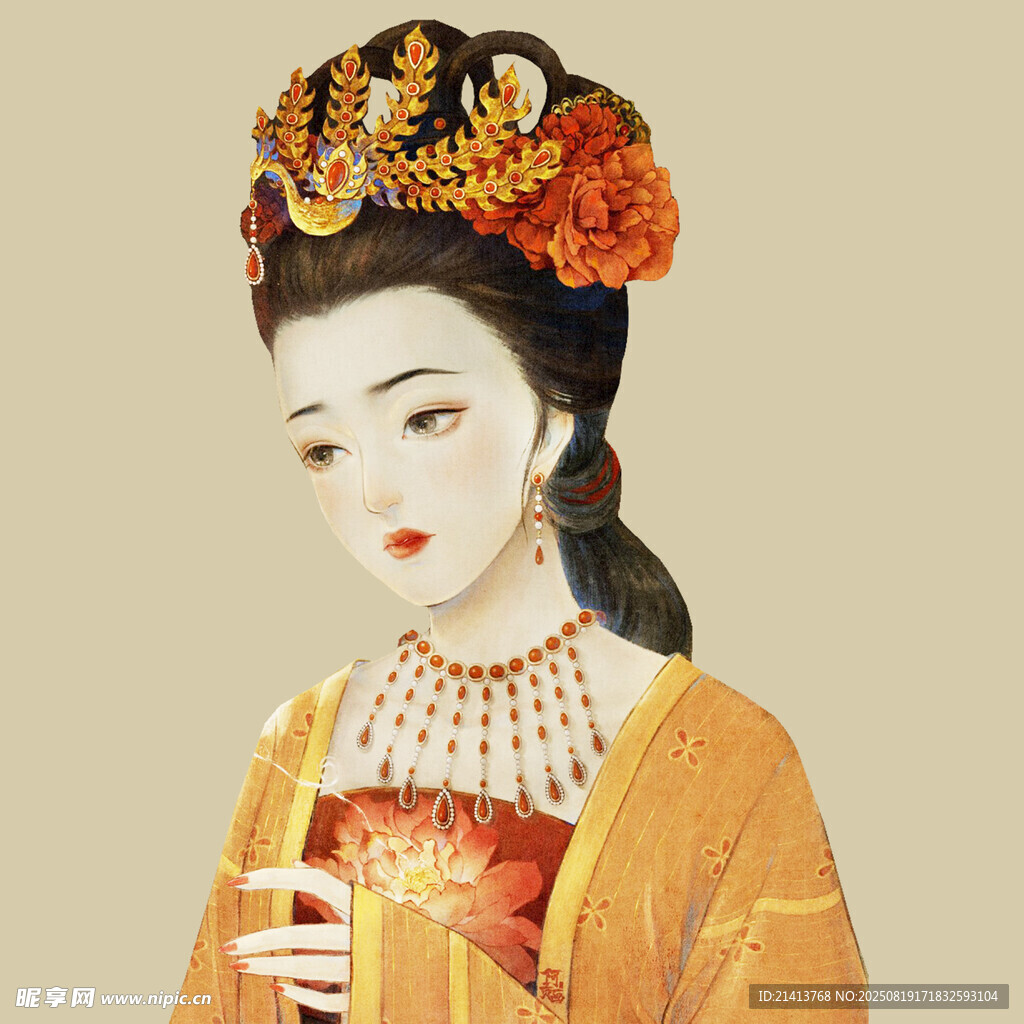 唐代盛装女子典雅形象