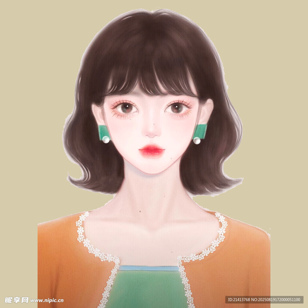 短发女子时尚装扮形象