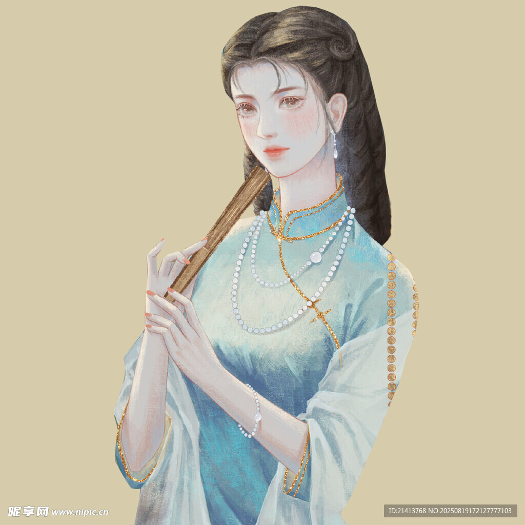 古风优雅持笛女子