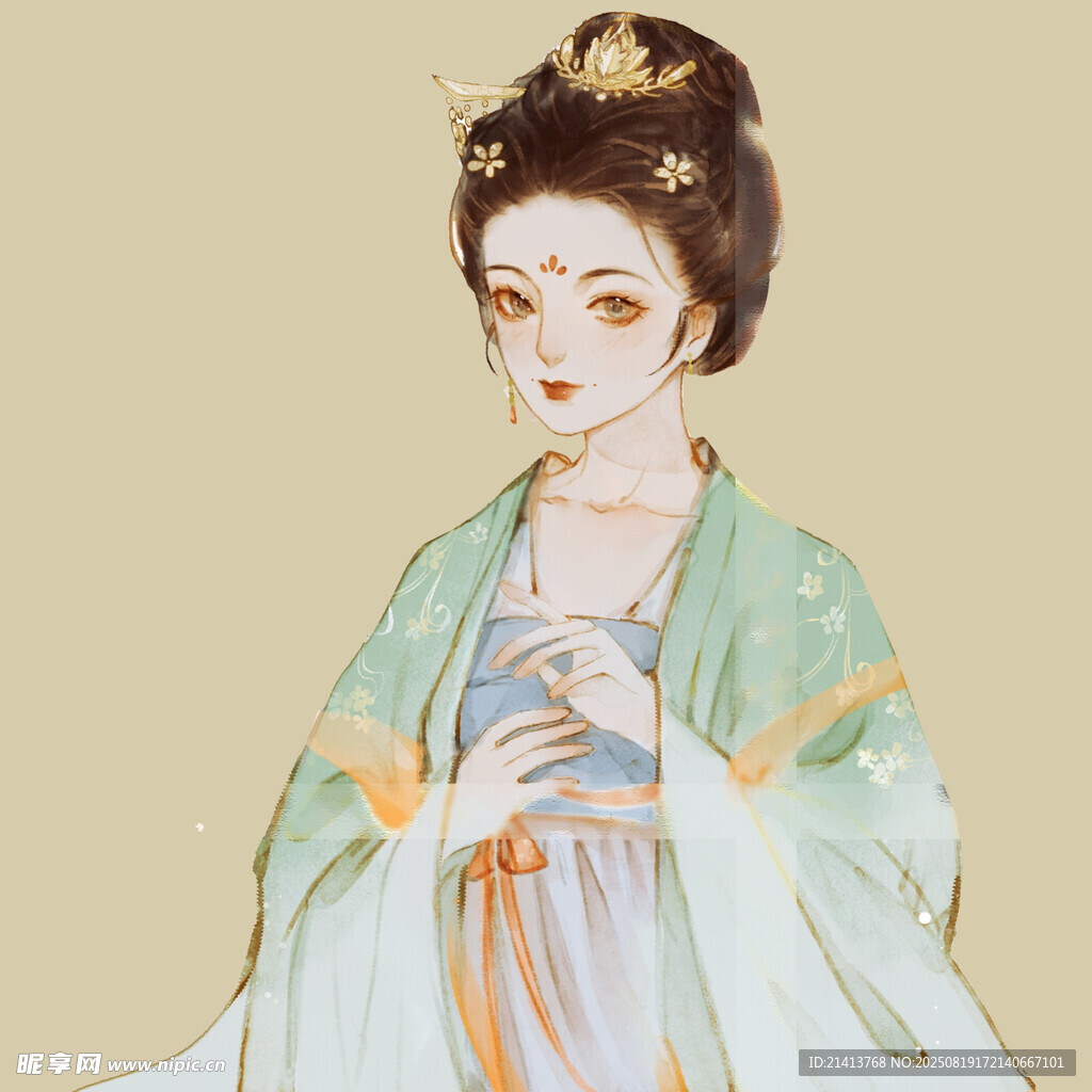 古风汉服女子优雅姿态