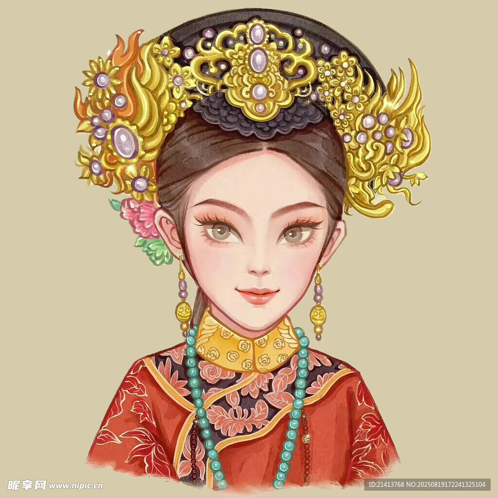 古风华丽装扮的古典美人