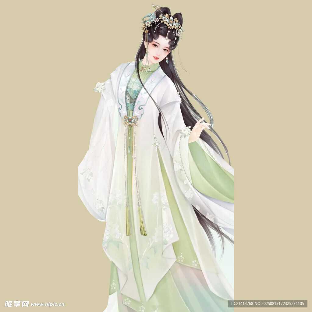 古风飘逸古装女子形象