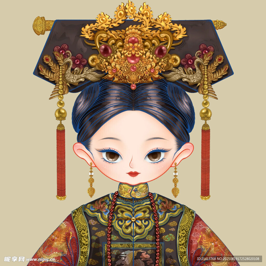 清朝宫廷风可爱卡通小格格