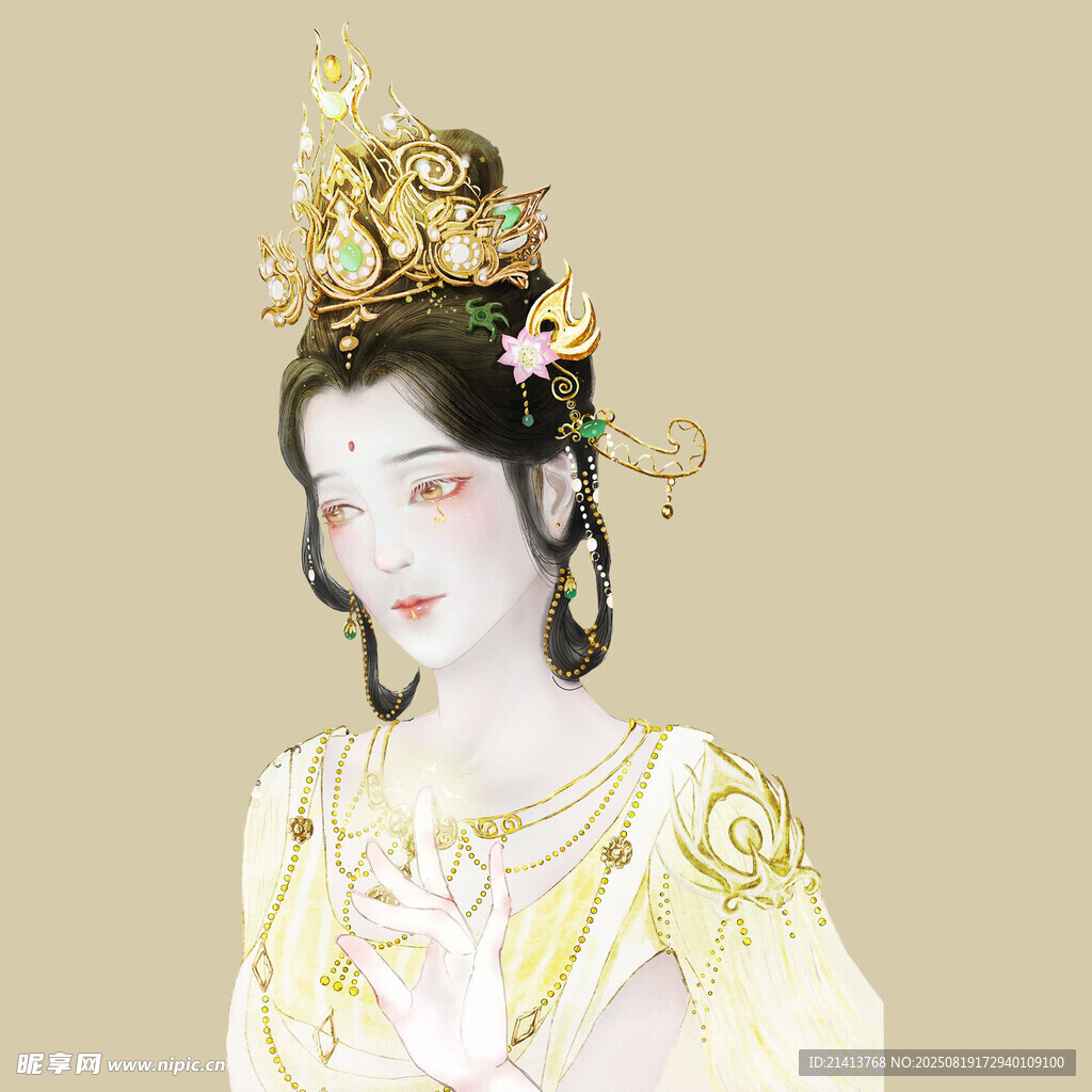 古风华丽装扮的古典美人
