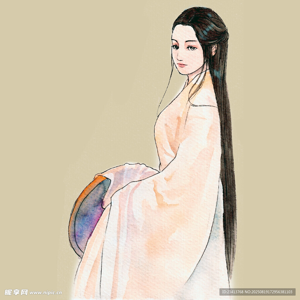 古风持扇优雅女子