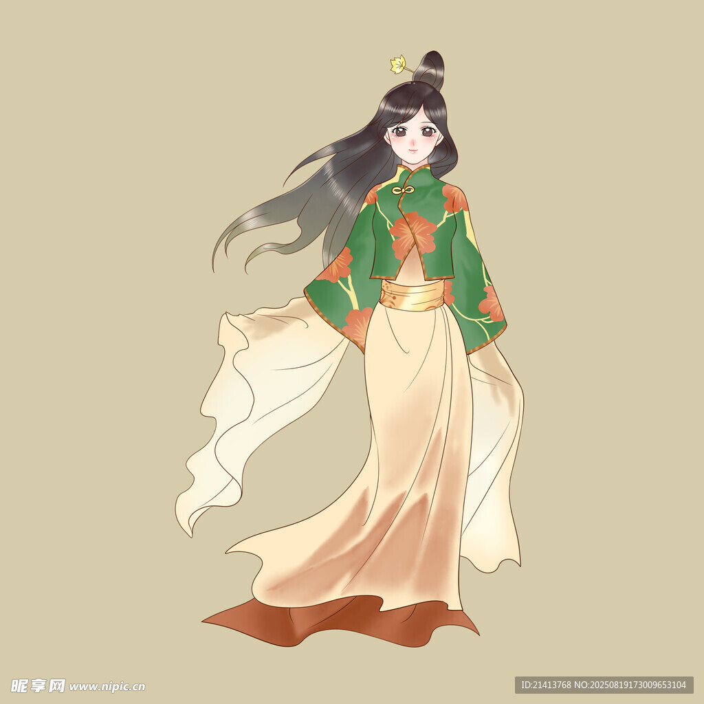 古风飘逸的古典女子形象
