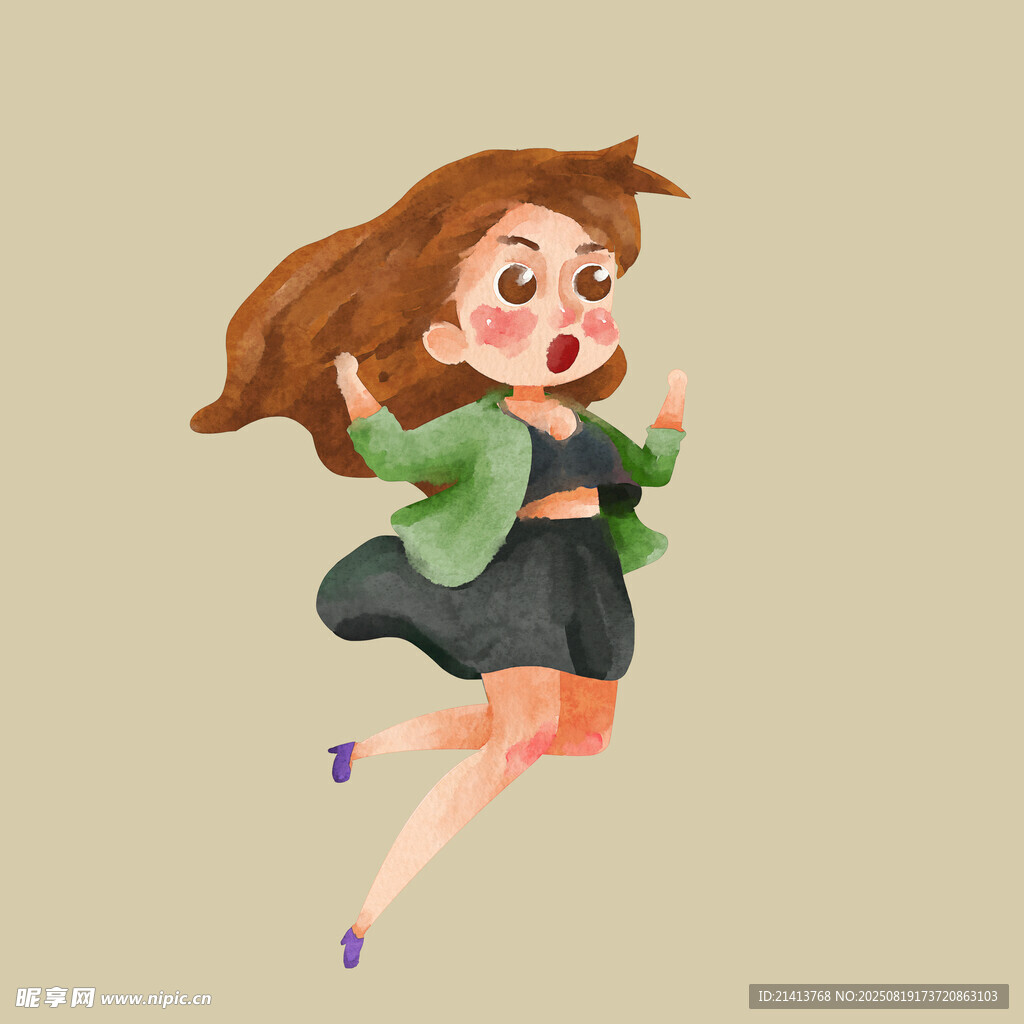 奔跑的活力女孩