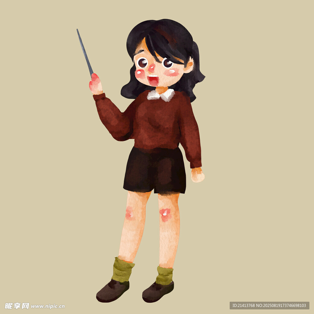 手持魔杖的可爱魔法少女
